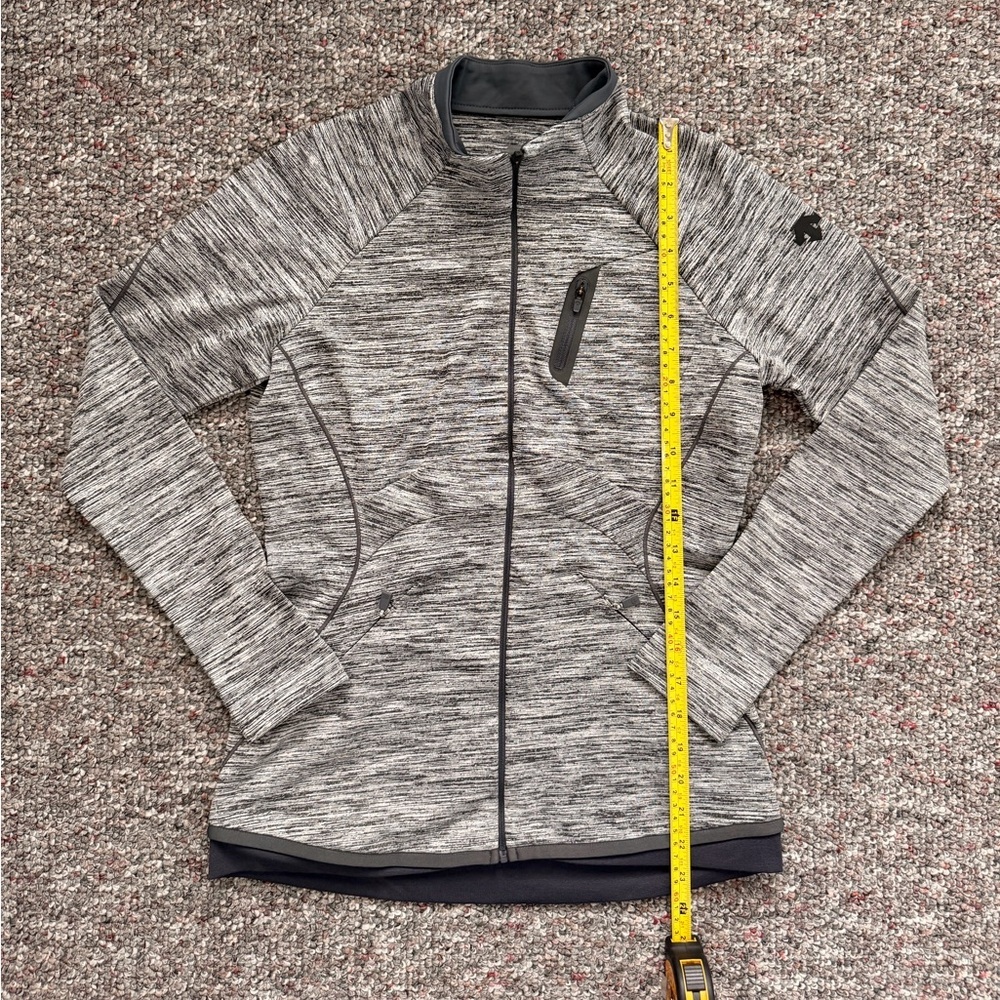 Descente Black and White Patterned Activewear Running Hiking Mountain Jacket